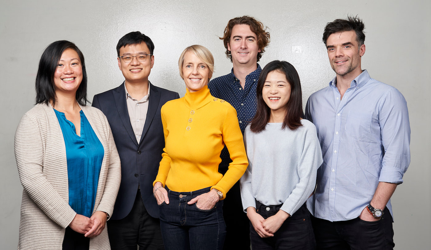 UC Berkeley SkyDeck's team, including executive director Caroline Winnett (third from left)