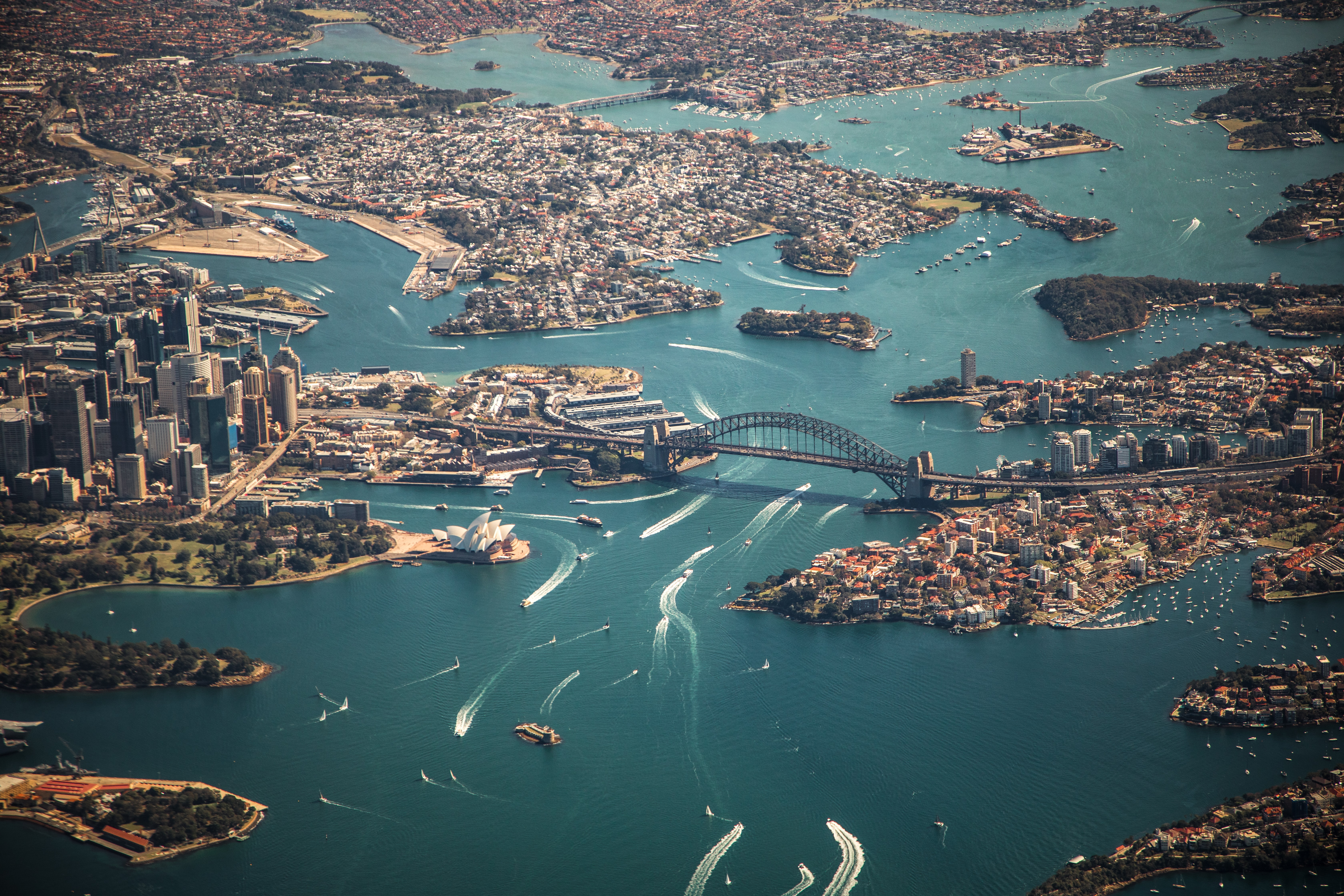 A bird's eye view of Sydney harbour