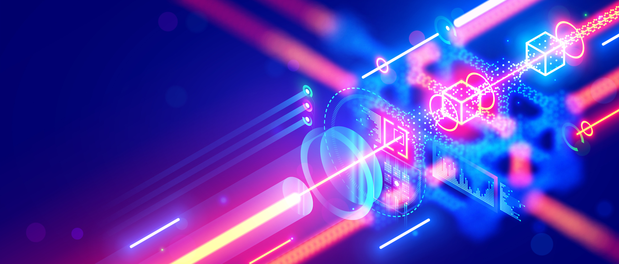 a digital graphic illustrating quantum computing