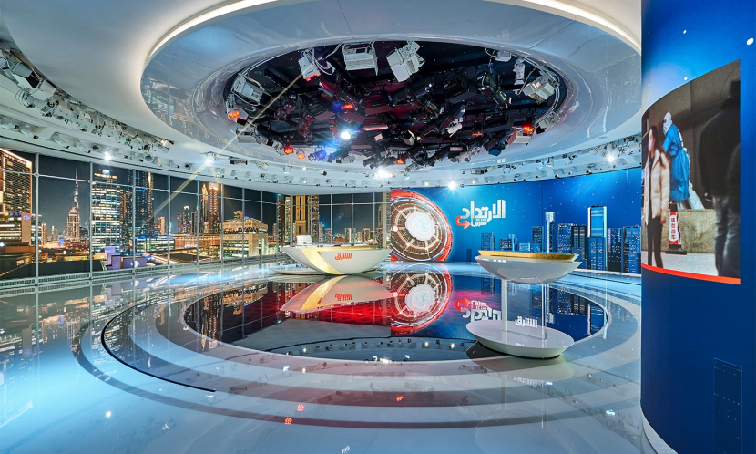 Interior of Asharq News television studio