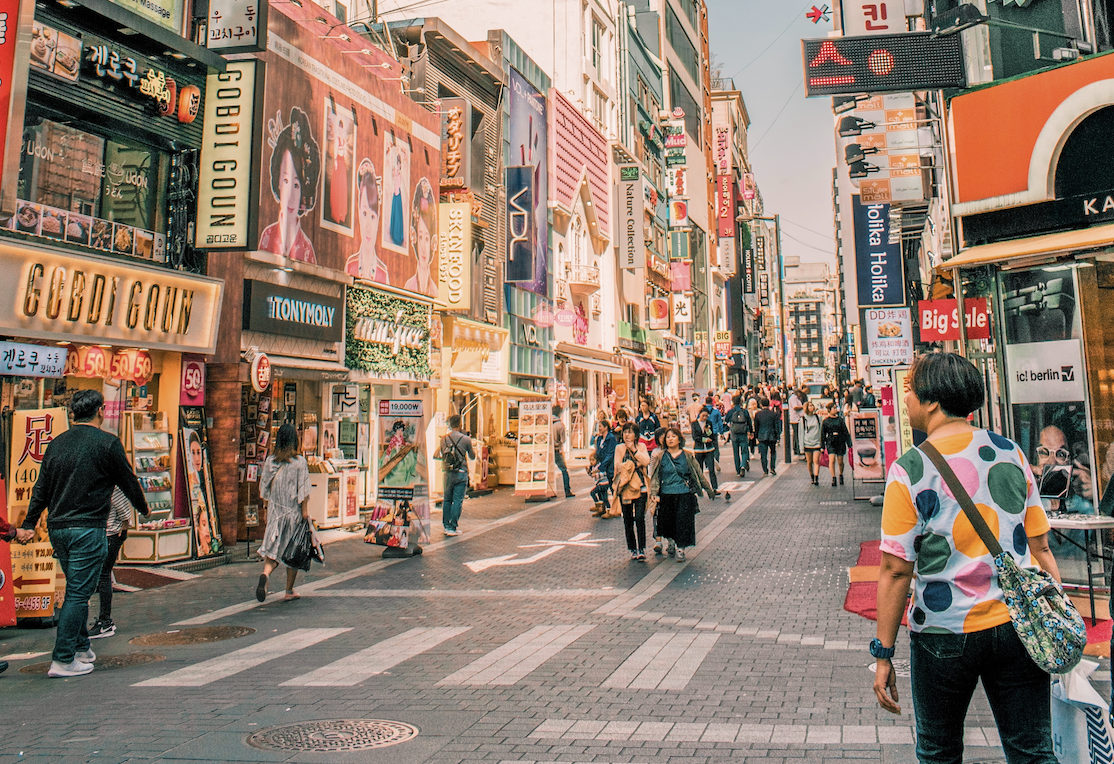 Colourful street in Korea