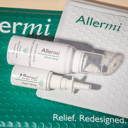 Two bottles of nasal spray from Allermi