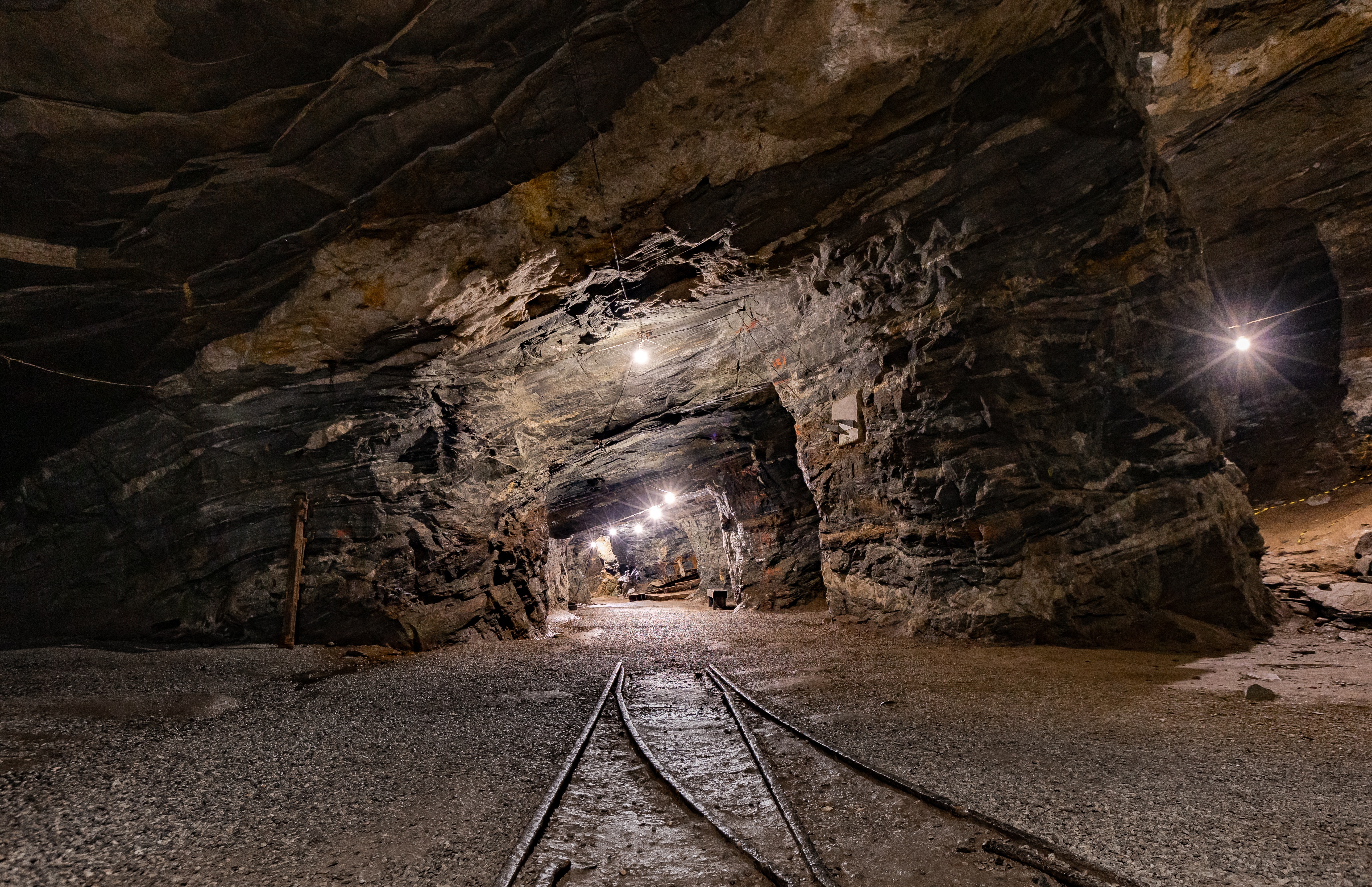 a track in an empty mine shaft
