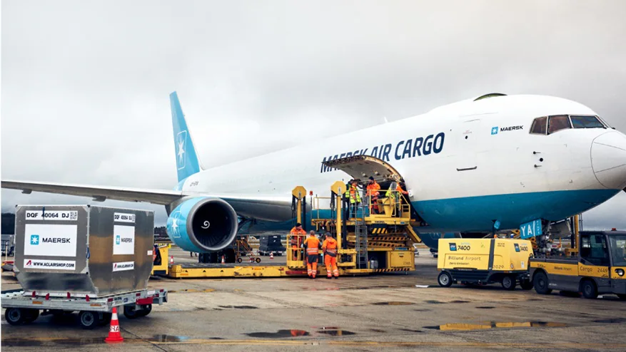 Maersk aircraft being loaded
