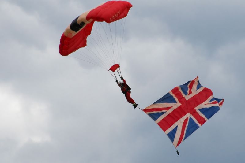 UK, Union Jack, parachute