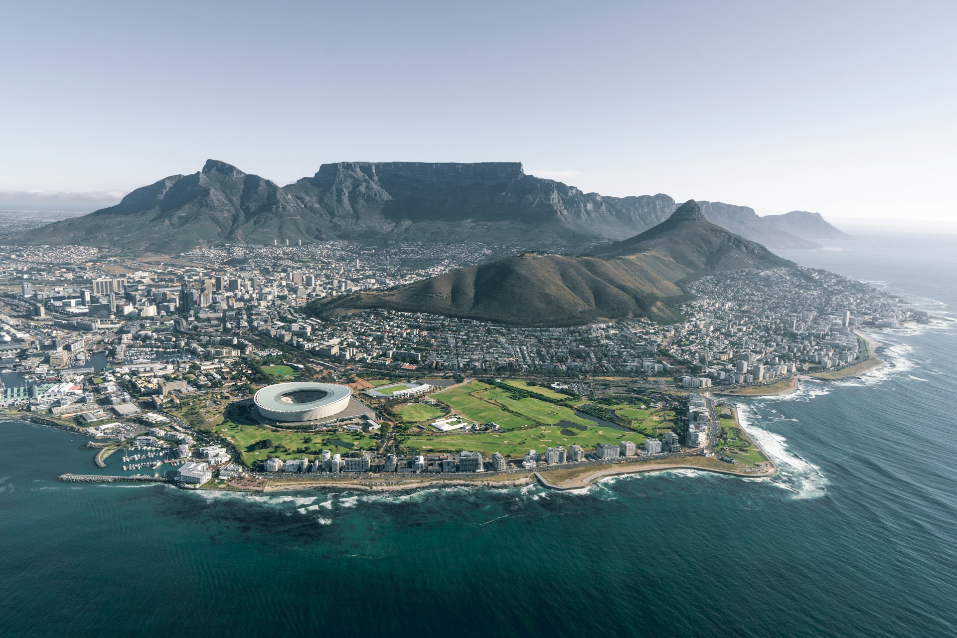 Aerial view of Cape Town, South Africa 