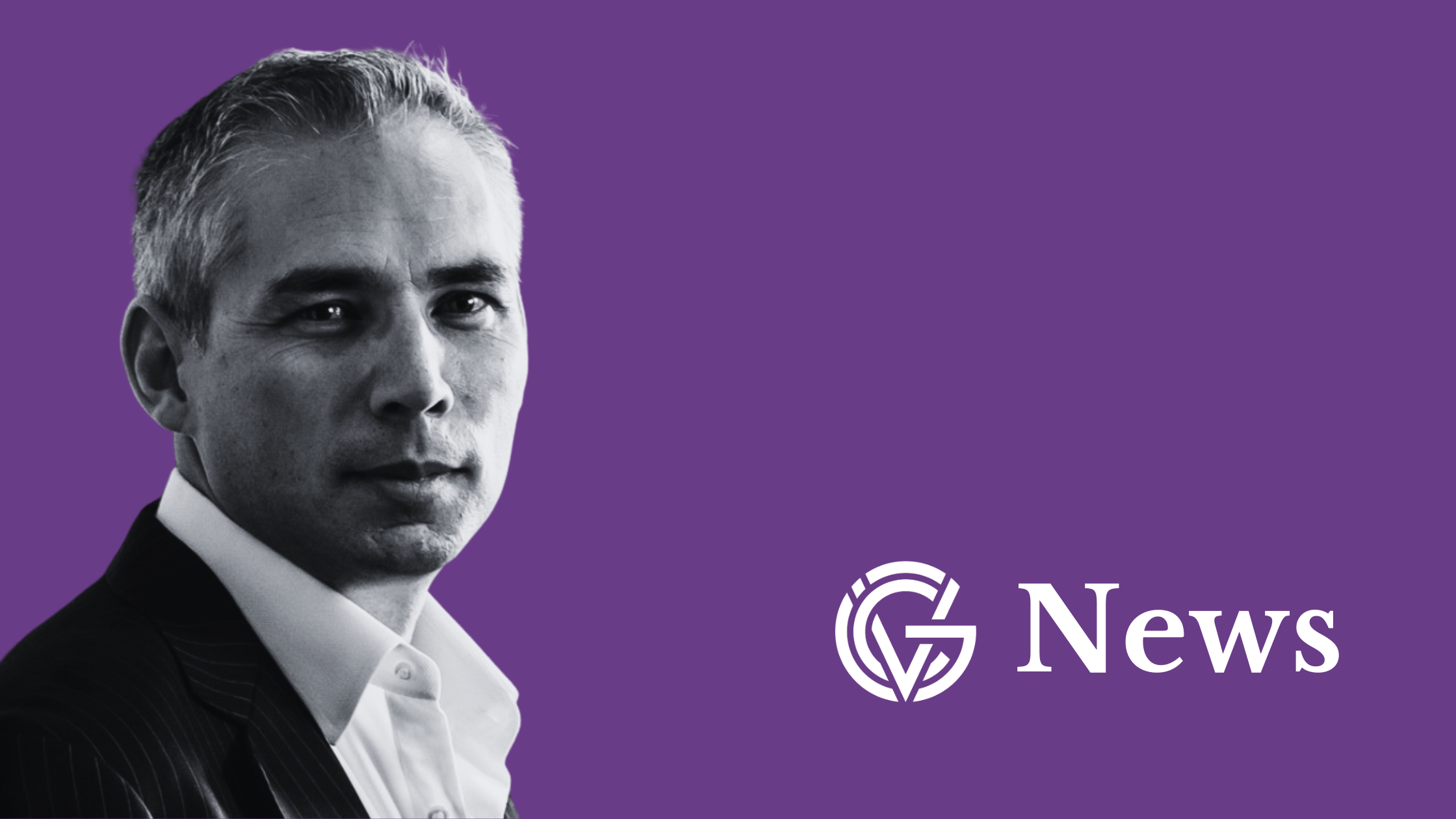 Black and white image of Ingmar Wahlqvist on a purple background
