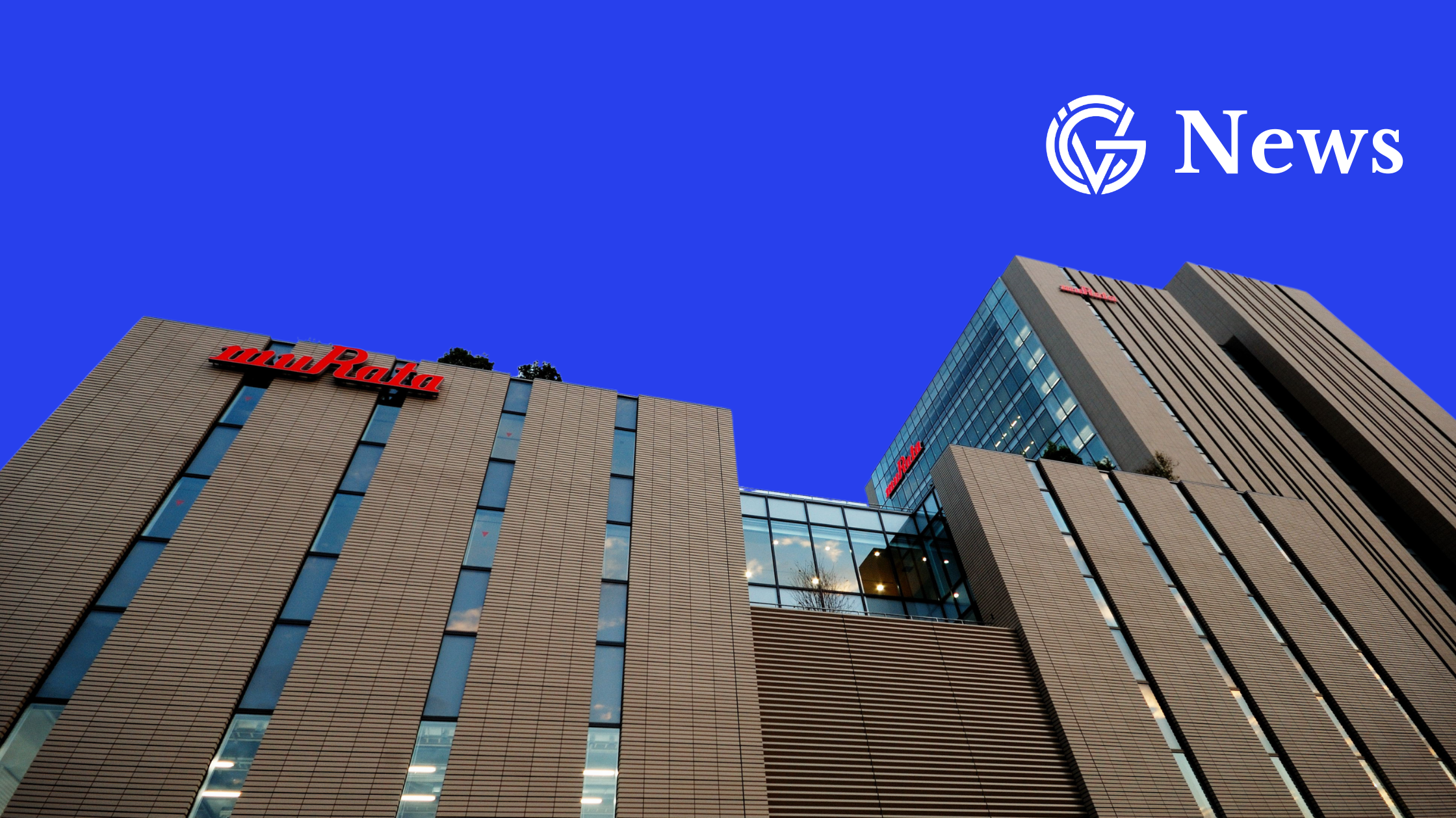 Murata Manufacturing's head office on a blue background