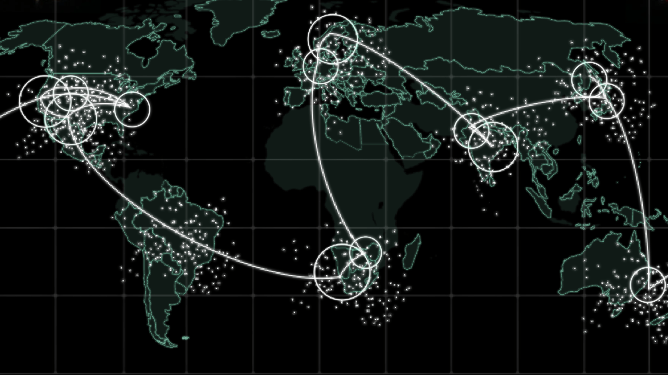 Connected world map
