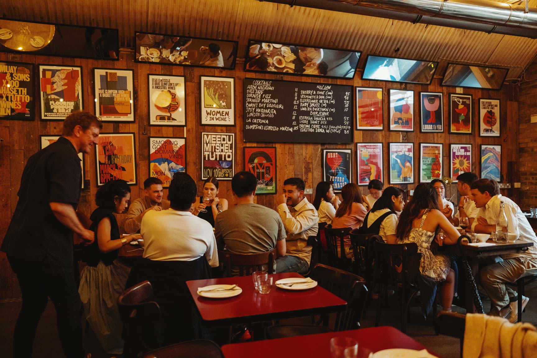 The interior of the Brat restaurant in Hackney