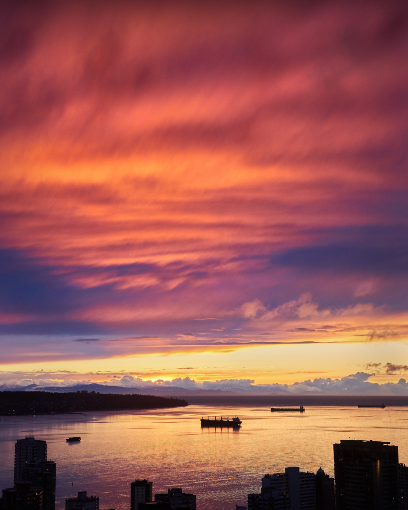Sunset at English Bay in Vancouver