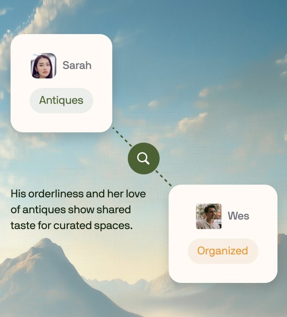 A screenshot of the Keeper app mathcing profiles